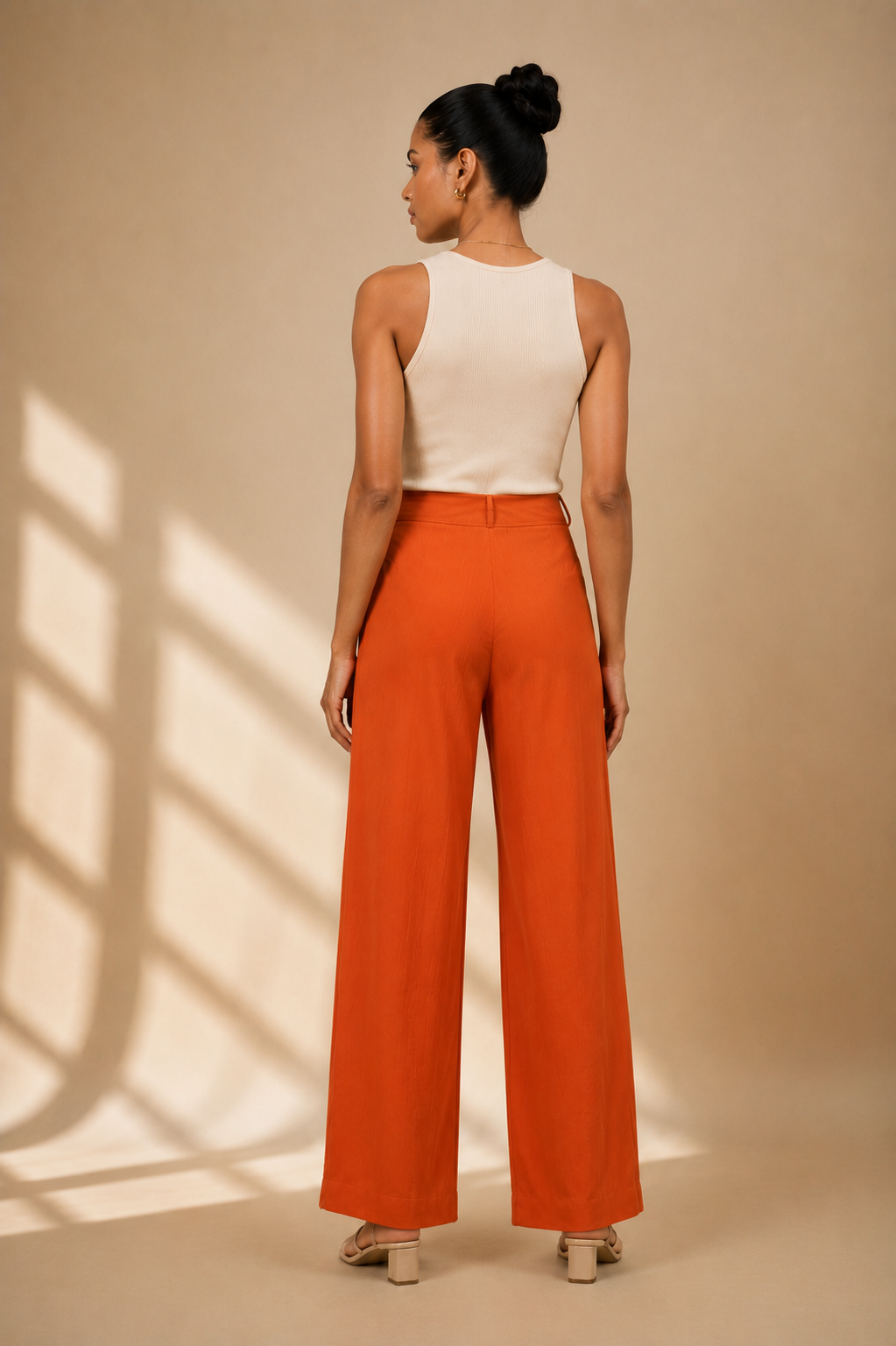 Rustic Orange Wrap Pants in Crush Cotton