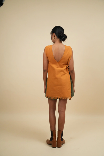 Structured Mustard Overlay in Khadi