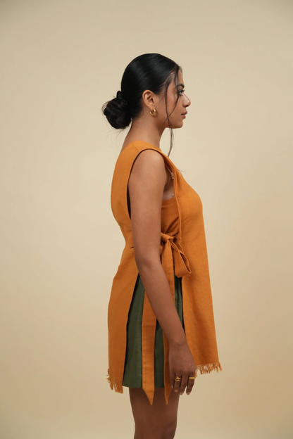 Structured Mustard Overlay in Khadi